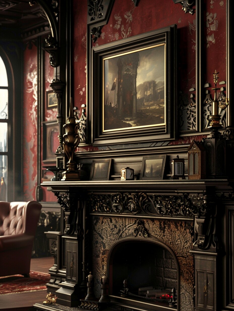 Gothic mantel decoration 11