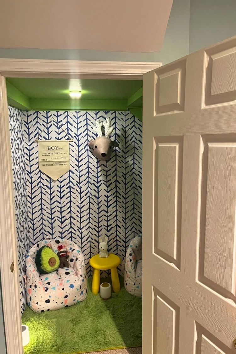under stairs reading nook for kids